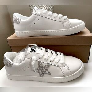 VINTAGE HAVANA Carla Pearl Star White Grey Sz 8.5 Fashion Sneaker New in Box NIB